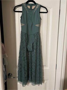 balera Teal Lace Panel Maxi Dress - size LC